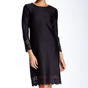 Allen B. by Allen Schwartz Laser Cut Evening Scuba‎ Black Dress Size M
